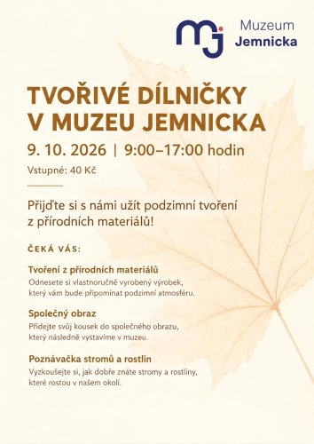 Tvořivé dílničky v muzeu!!!